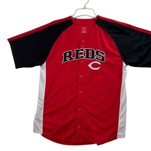 Reds Mens XL Genuine Merchandise Team Athletics Baseball Button Up Jersey Shirt